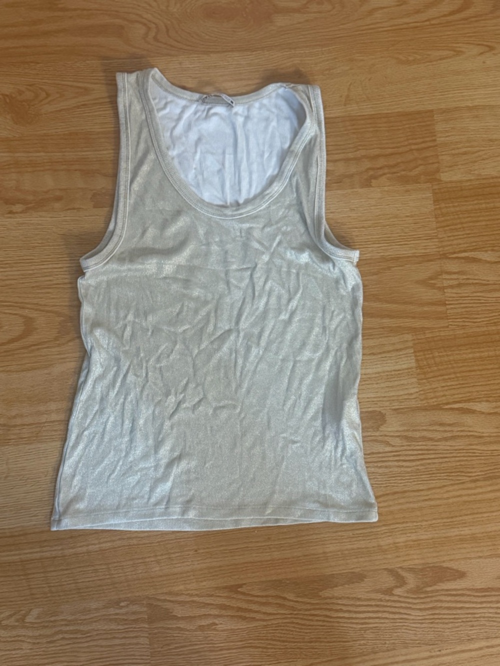 Zara Cream Metallic Tank Top